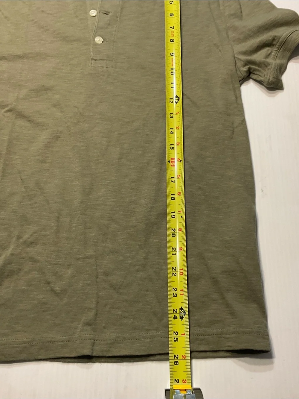 J.CREW Slub Cotton Olive/Army Green Henley Button Short Sleeve T-Shirt Men Sz M